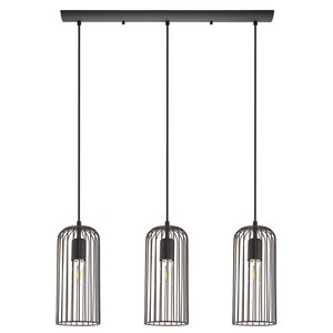 EGLO Roccamena 3-Light Black and Copper Pendant Light