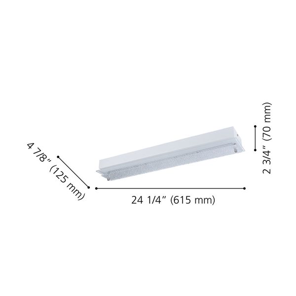 Plafonnier blanc avec verre structuré et clair Priola par EGLO DEL de 24,25 po