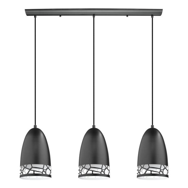 EGLO Savignano 3-Light Matte Black Pendant Light