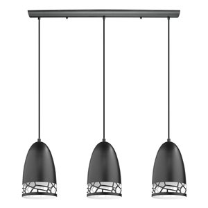 EGLO Savignano 3-Light Matte Black Pendant Light