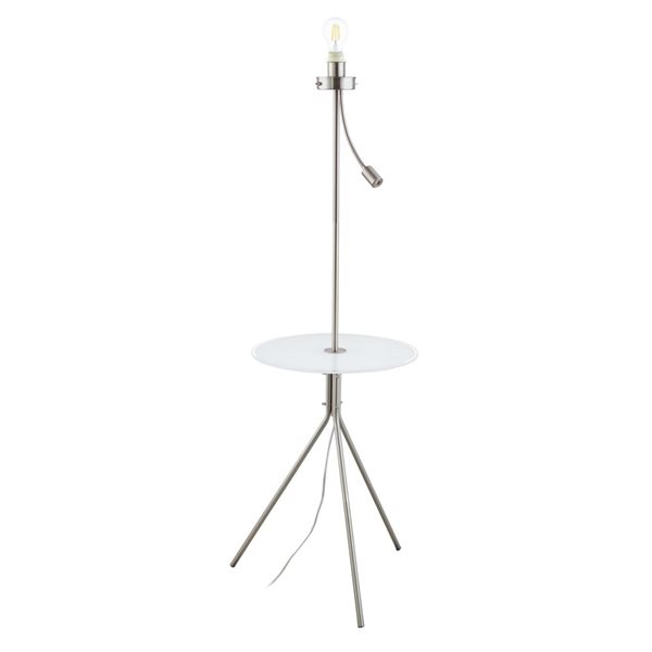 EGLO Policara 57.25-in Matte Nickel Standard Floor Lamp