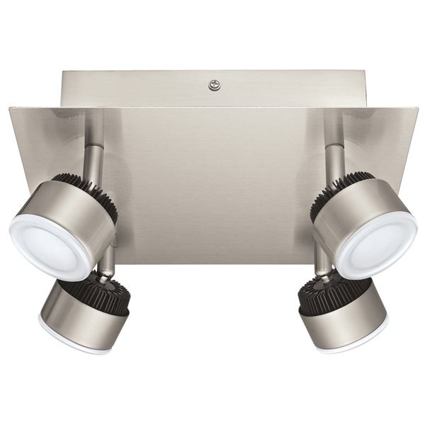 EGLO Armento 1 10.25-in 4-Light Matte Nickel LED Flush Mount Track Light