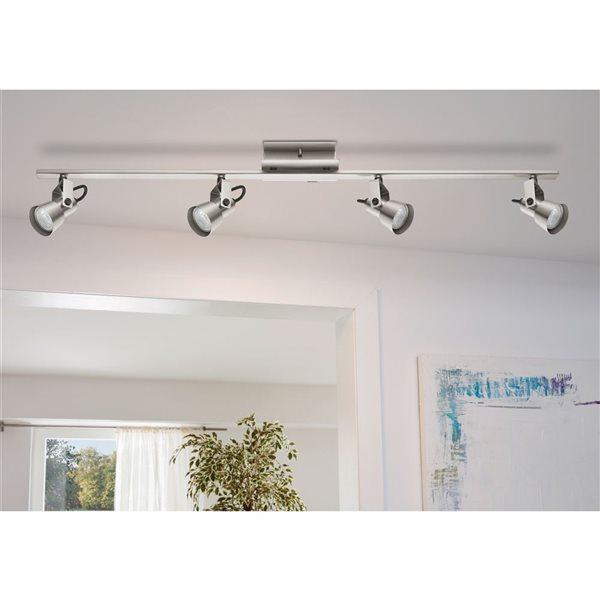 EGLO Trillo 1 38.75-in 4-Light Matte Nickel Track Light