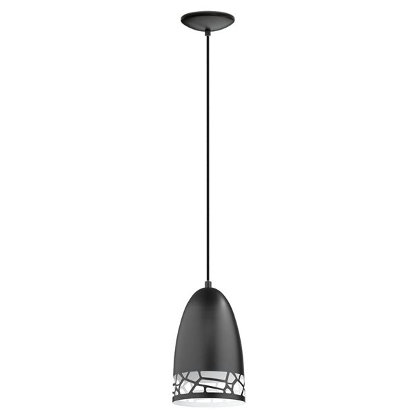 EGLO Savignano 6.25-in 1-Light Matte Black Pendant Light