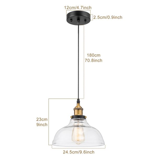 Fine Art Lighting Black Modern/contemporary Clear glass Bowl LED Medium (10-22 inches) Pendant light