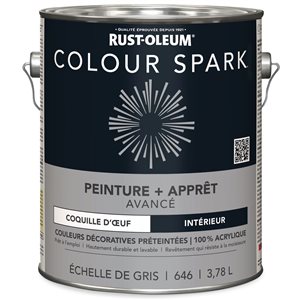 Peinture et apprêt pour intérieur Colour Spark échelle de gris velouté 3,78 L (Paquet de 2)