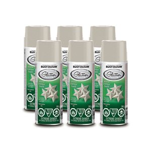 Peinture à l'alkyde en aérosol Rust-Oleum Specialty paillettes blanc satiné 290g, paquet de 6