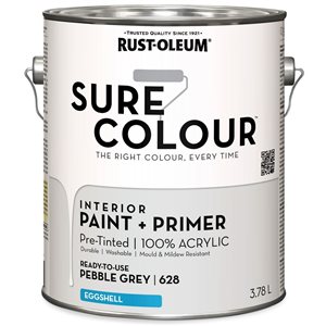 Sure Colour Interior Paint and Primer Eggshell Pebble Grey 3.78L - 2-Pack