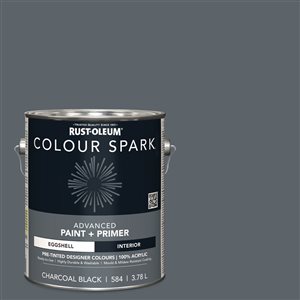 Colour Spark Interior Wall Paint Charcoal Black Eggshell 3.78L - 2-Pack