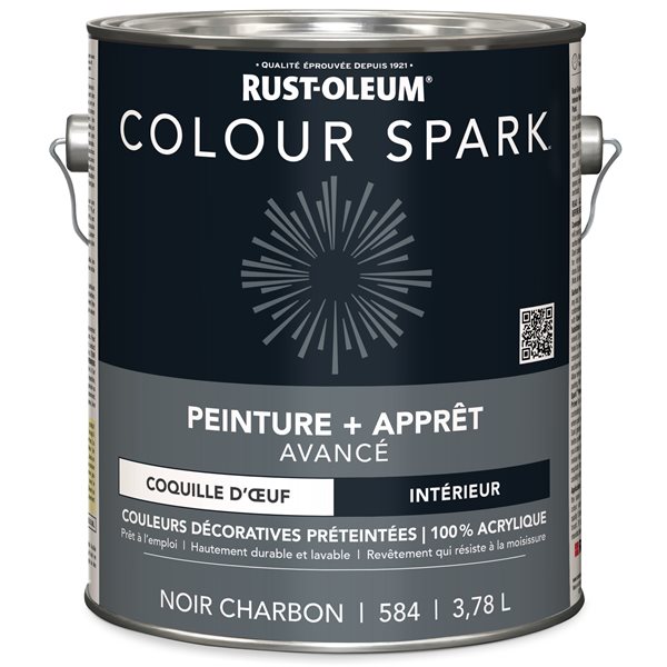 Peinture murale d'intérieur Colour Spark noir charbon velouté 3,78 L (Paquet de 2)