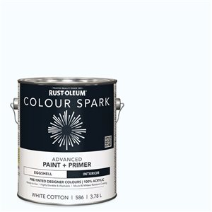 Colour Spark Interior Wall Paint White Cotton Eggshell 3.78L