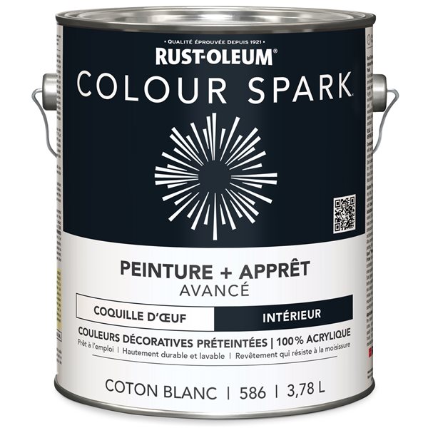 Peinture murale d'intérieur Colour Spark coton blanc velouté 3,78 L