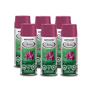 Peinture à l'alkyde en aérosol Rust-Oleum Specialty paillettes rose satiné 290g, paquet de 6