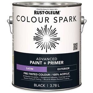 Colour Spark Exterior Paint in Satin Black 3.78L - 2-Pack