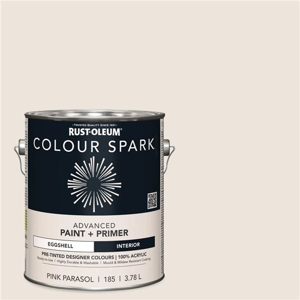 Colour Spark Interior Wall Paint in Pink Parasol Eggshell 3.78L - 2-Pack