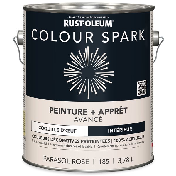 Peinture murale d'intérieur Colour Spark parasol rose velouté 3,78 L (Paquet de 2)