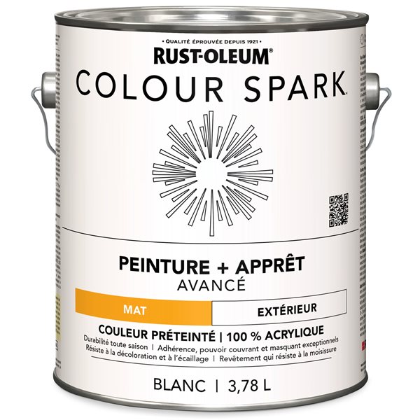 Peinture murale extérieure Colour Spark blanc mat 3,78 L