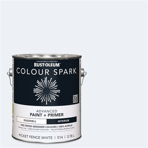 Colour Spark Interior Wall Paint Picket Fence White Eggshell 3.78L - 2-Pack