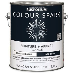 Peinture et apprêt pour intérieur Colour Spark blanc palissade velouté 3,78 L (Paquet de 2)