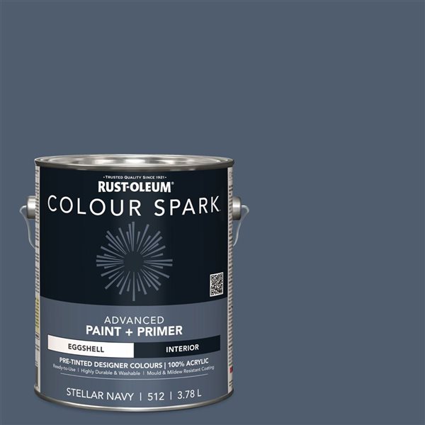 Colour Spark Interior Wall Paint Stellar Navy Eggshell 3.78L - 2-Pack