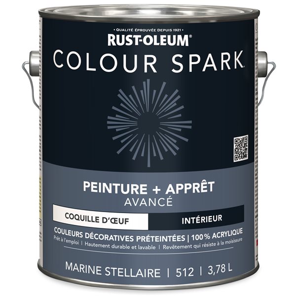 Peinture murale d'intérieur Colour Spark marine stellaire velouté 3,78 L (Paquet de 2)