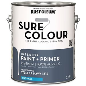 Sure Colour Interior Paint and Primer Eggshell Stellar Navy 3.78L - 2-Pack