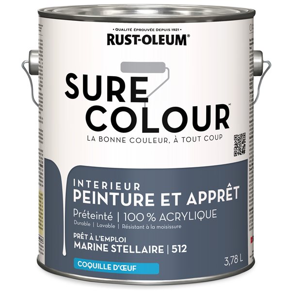 Peinture intérieure et apprêt Sure Colour marine stellaire velouté 3,78 L (Paquet de 2)