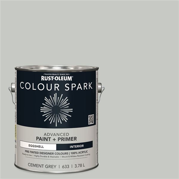 Colour Spark Interior Wall Paint Cement Grey Eggshell 3.78L - 2-Pack