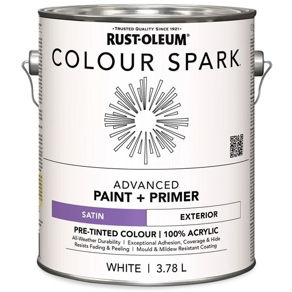 Colour Spark Exterior Paint in Satin White 3.78L - 2-Pack