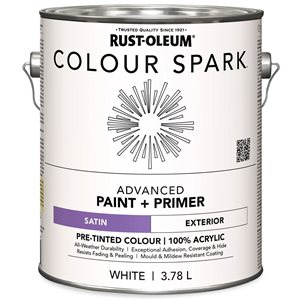 Colour Spark Exterior Paint in Satin White 3.78L - 2-Pack