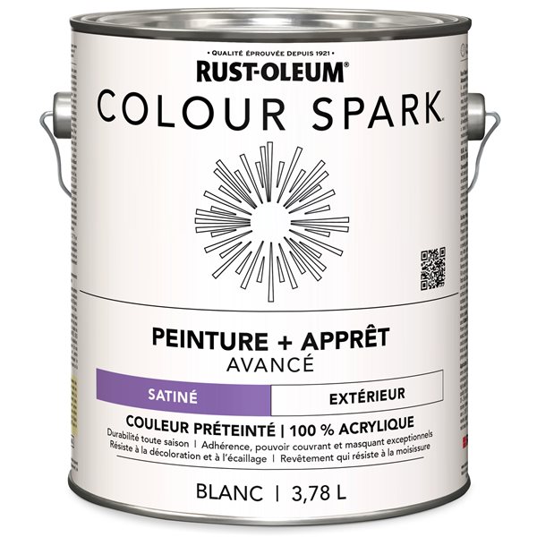 Peinture murale extérieure Colour Spark blanc satiné 3,78 L (Paquet de 2)