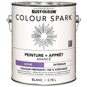 Peinture murale extérieure Colour Spark blanc satiné 3,78 L (Paquet de 2)