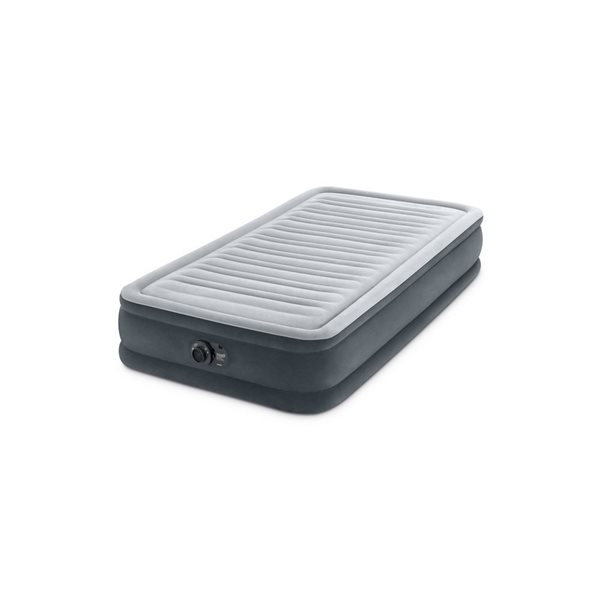 Intex Dura-Beam Deluxe 13-in H Twin Air Mattress with Built-In Electric Pump