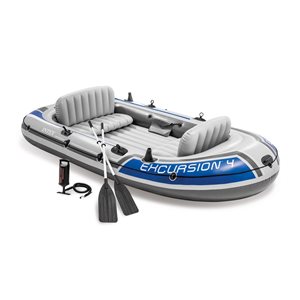 Bateau paddle Excursion Bleu 4 personnes 124 po x 65 po Bleu par Intex