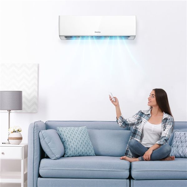 Conditionneur d'air bibloc intelligent Danby 750 pi² blanc 17 000 BTU avec thermopompe