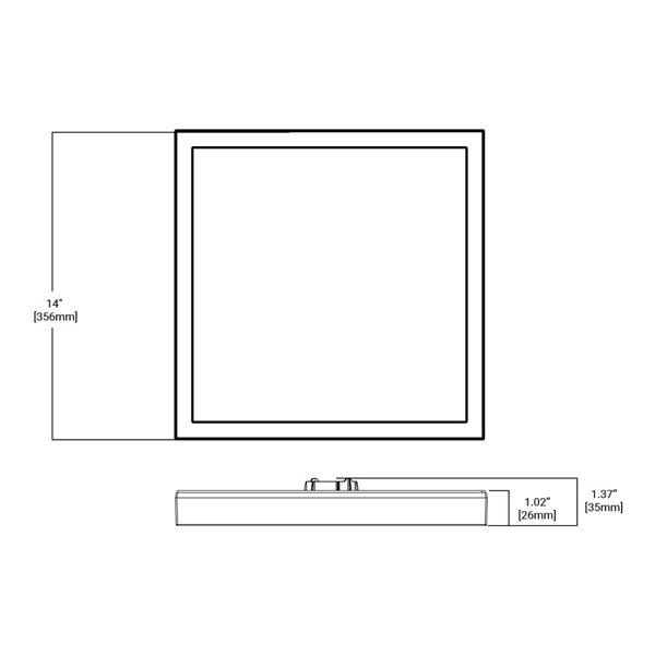 Halo Integrated LED 14-in White Square Dimmable Surface Mount Downlight