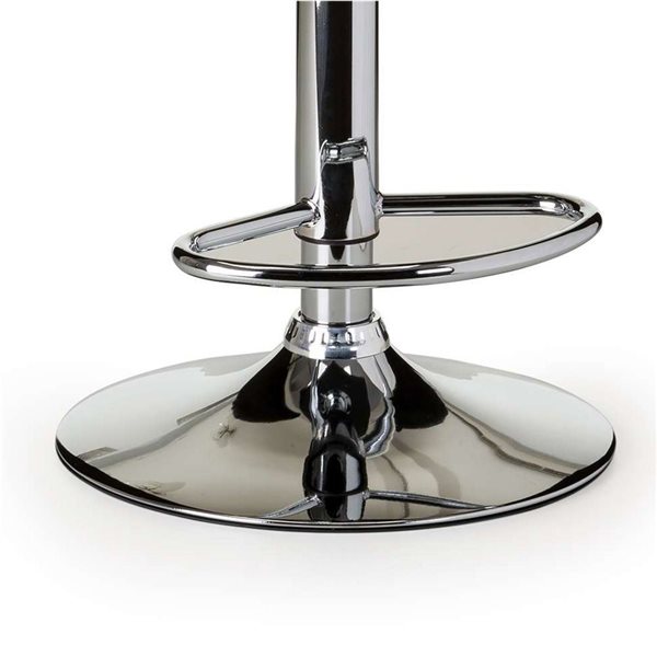 TAKE ME HOME Wendy Contemporary White Barstool with Brushed Chrome Stainless - Set of 2