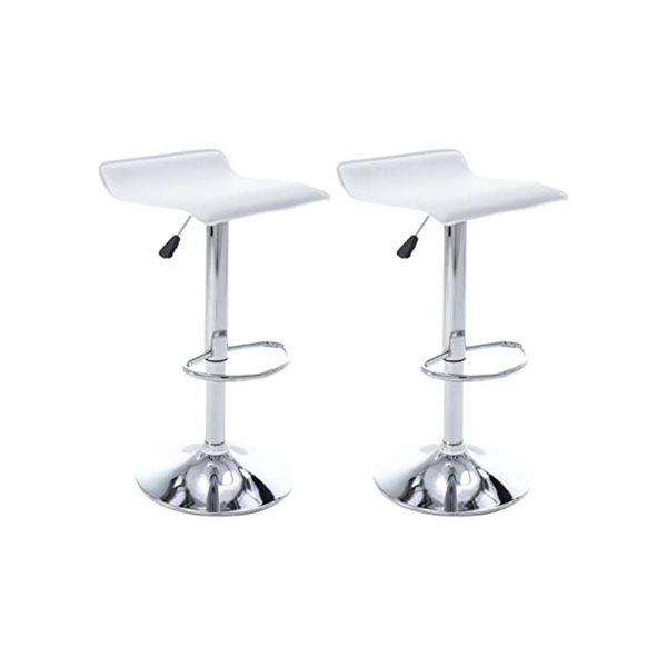 TAKE ME HOME Wendy Contemporary White Barstool with Brushed Chrome