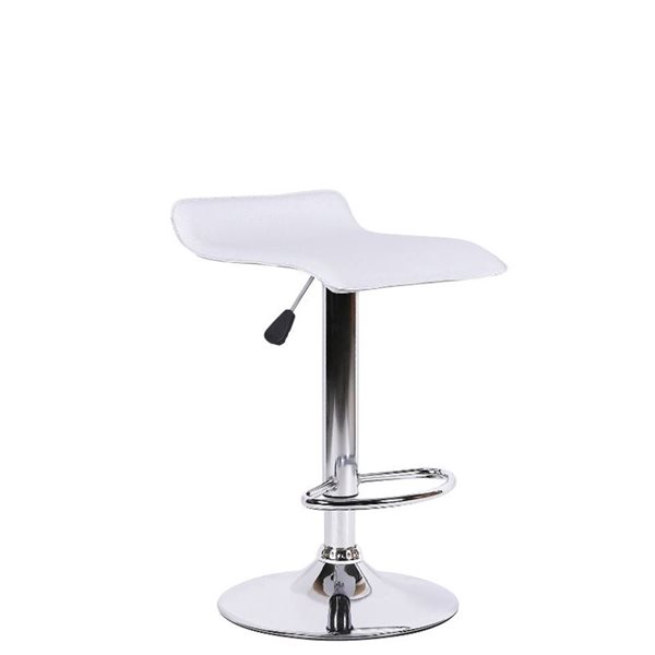 TAKE ME HOME Wendy Contemporary White Barstool with Brushed Chrome