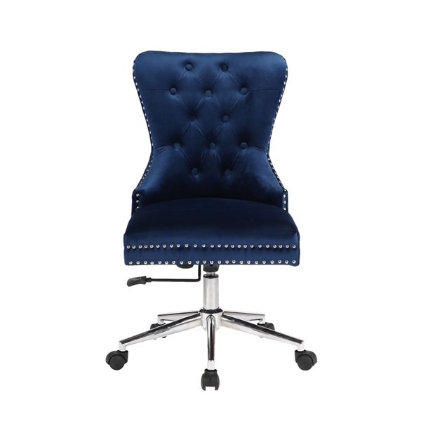 TAKE ME HOME Louise Blue Velvet Champagne Modern Office Chair