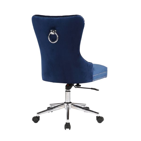 TAKE ME HOME Louise Blue Velvet Champagne Modern Office Chair