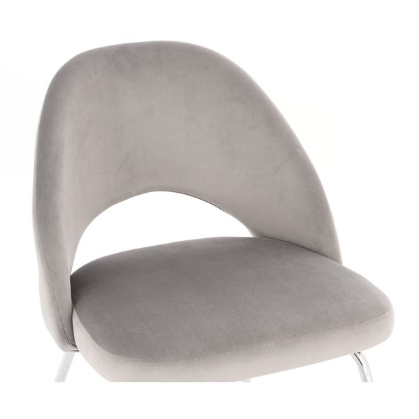 TAKE ME HOME Selina Grey Contemporary Upholstered Velvet Chair - Set of 4