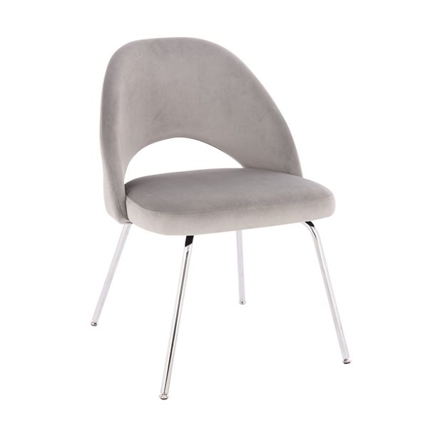 TAKE ME HOME Selina Grey Contemporary Upholstered Velvet Chair - Set of 4