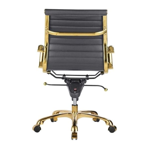 TAKE ME HOME Antonio Low Back Office Chair with Gold Frame - Black