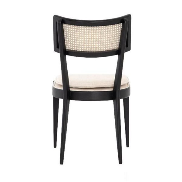 TAKE ME HOME Rita Mid-Century Upholstered Chair with Black Wood Frame - Set of 4