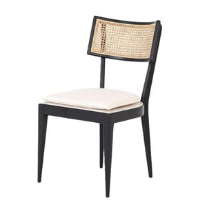 TAKE ME HOME Rita Mid-Century Upholstered Chair with Black Wood Frame - Set of 4