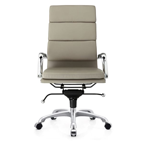 TAKE ME HOME Alia Modern High Back Office Chair Leather - Grey