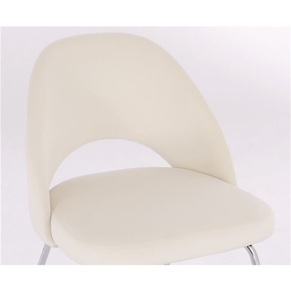 TAKE ME HOME Selina Beige Contemporary Upholstered Velvet Chair - Set of 4