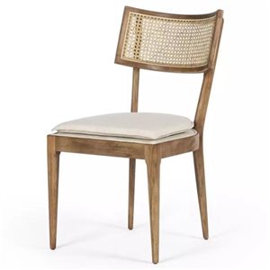 TAKE ME HOME Rita Mid-Century Upholstered Chair with Natural Wood Frame - Set of 4