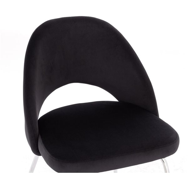 TAKE ME HOME Selina Black Contemporary Upholstered Velvet Chair - Set of 4